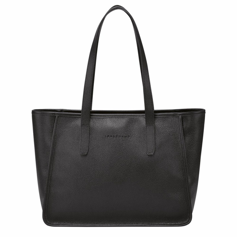 Black Longchamp Le Foulonne L Women's Shoulder Bags